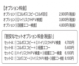 婦人科オプション検査料金