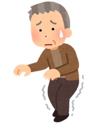 足が震える人のイラスト