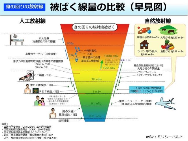 被ばく線量の比較（早見図）