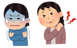 肩こりや寒気がしている人のイラスト