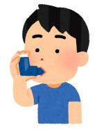 吸入薬を使う人のイラスト